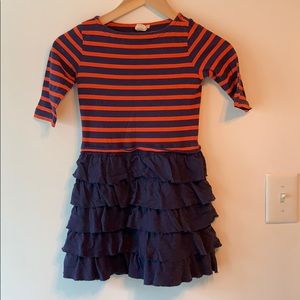 Crewcuts Orange Blue Striped Cotton Dress 6